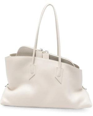 The Attico Medium La Passeggiata Leather Shoulder Bag - Natural