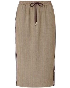 Liu Jo Midi Skirt With Side Tape - Natural