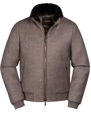 Moorer Bellati Wool Bomber Jacket - Brown