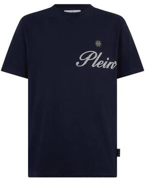 Philipp Plein Round Neck T-Shirt Signature - Blue