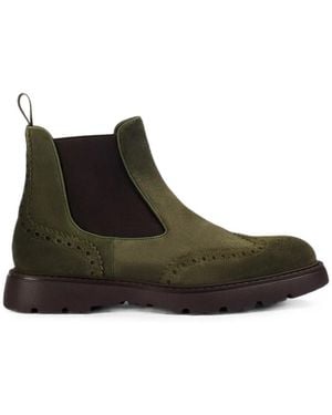 Doucal's Brogue Suede Ankle Boots - Black