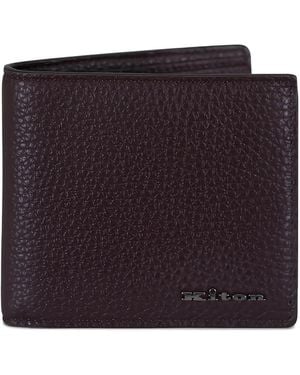 Kiton Pebbled Texture Wallet - Black