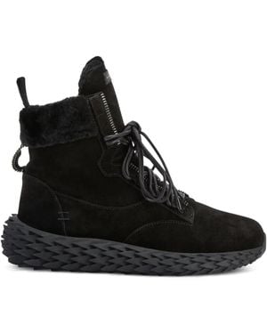 Giuseppe Zanotti Urchin Lace-Up Shearling Sneakers - Black