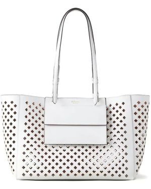 Mulberry Perforated Leather Tote Bag - White