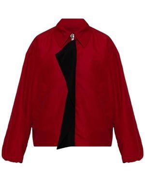 Loewe Draped-Detail Embroidered-Logo Zip-Up Jacket
