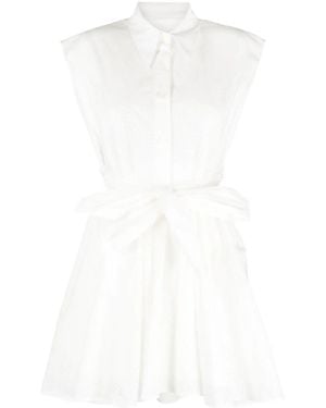 Philosophy Di Lorenzo Serafini Button-Up Cotton Minidress - White