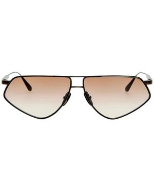 Linda Farrow Tarian Geometric-Frame Sunglasses - Brown
