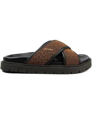 ★関税込み★ Max Mara BROWN VERAFLAT SANDALS Max Mara Leather Sandals With Strap Heel 8 cm women