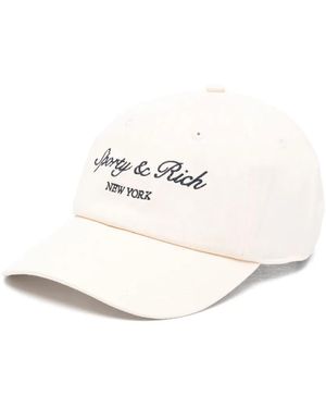 Sporty & Rich Syracuse Logo-Embroidered Baseball Cap - White