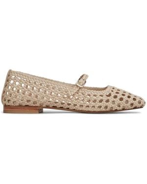 Souliers Martinez Woven Leather Ballet Flats - Natural