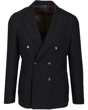 Al Duca d'Aosta Blazer Croisé À Motif De Chevrons - Blue