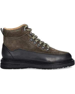 GANT Lace-Up Panelled Boots - Brown