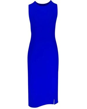 Akris Sleeveless Slit Midi Dress - Blue