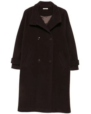 Sessun Bleeckett Double-Breasted High-Neck Coat - Black