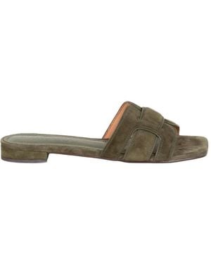 Bibi Lou Cut-Out Suede Sandals - Green