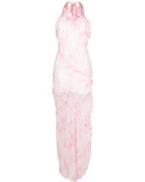 MSGM Maxi-Jurk Met Ruches - Roze