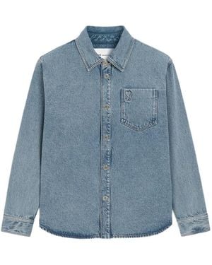 Ami Paris Katoenen Shirtjack Met Ami De Coeur - Blauw
