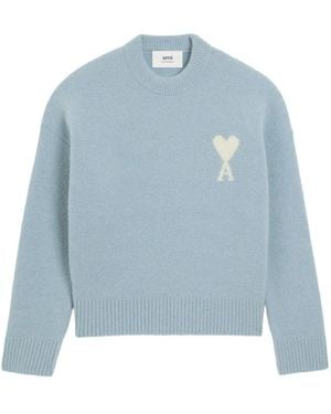 Ami Paris Jersey Ami De Coeur Con Cuello Redondo - Azul