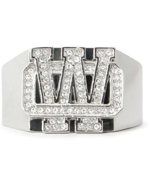 Off-White c/o Virgil Abloh Bling Strass Arrow Signet Ring - White