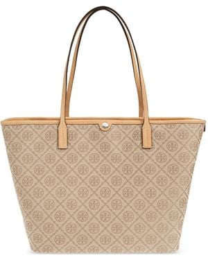 Tory Burch T-Monogram Zip Tote - Natural