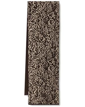 DKNY Animal-Pattern Knitted Scarf - Brown
