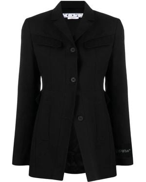 Off-White c/o Virgil Abloh Toybox Dry Wo Single-breasted Wool Blazer - Black