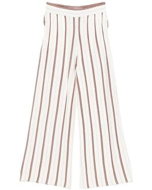 Bompard Striped Palazzo Trousers - White