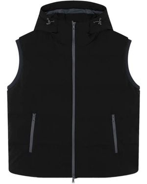 Paul & Shark Typhoon Platinum Padded Concealed Hood Vest - Black