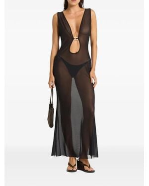 Bondeye Harper Ring-Detail Maxi Dress - Black