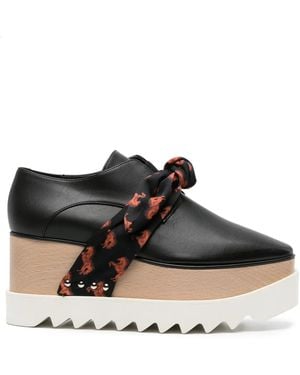 Stella McCartney Zapatos Elyse Con Cordones Y Plataforma - Negro