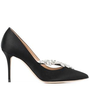 Manolo Blahnik Nadira Satin Court Shoes - Black