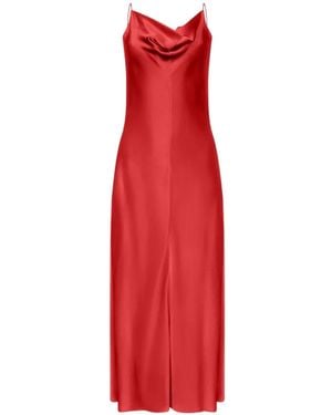 FFORME Emi Cowl-Neck Satin Maxi Dress - Red
