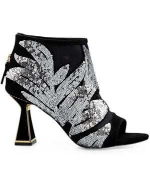 Kat Maconie Sandales Ornées De Sequins À Bout Ouvert - Black