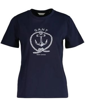 GANT Anchor-Graphic T-Shirt - Blue