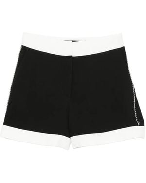 KARL LAGERFELD Chain-Detail Contrast-Trim Shorts - Black