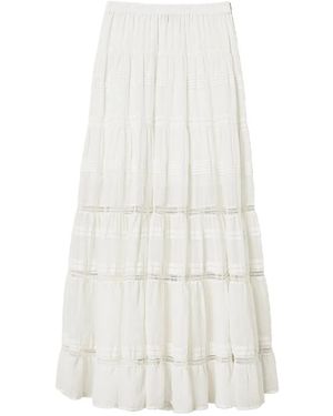 Twinset Tiered Maxi Skirt - White