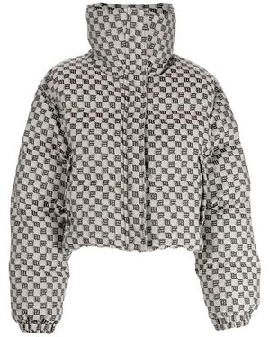 MISBHV Monogram-Pattern Padded Jacket - Grey