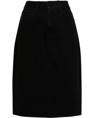PAIGE Falda midi Siren vaquera - Negro