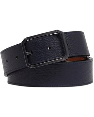 Lancel Leather Square-Buckle Belt - Blue