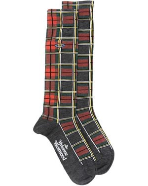 Vivienne Westwood Chaussettes À Motif Orb Brodé - Gris