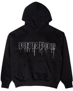 Purple Brand Crystal Gothic Drip パーカー - ブラック