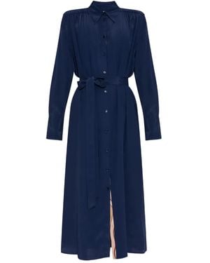Paul Smith Silk Belted Dress - Blue