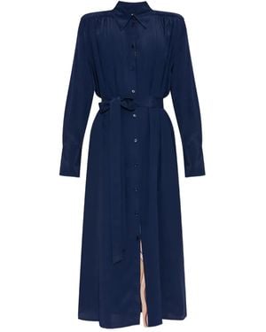 Paul Smith Silk Belted Dress - ブルー