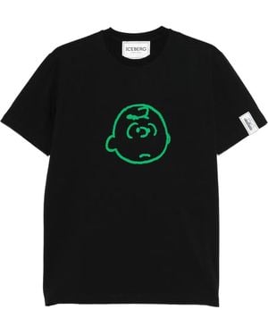 Iceberg Graphic-Print T-Shirt - Black