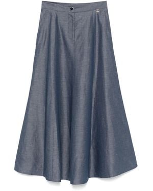 Liu Jo Chambray Midi Skirt - Blue