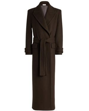 Balmain Wollen Jas Met Ceintuur - Zwart