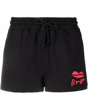 Sonia Rykiel Rouge-Print Track Shorts - Black