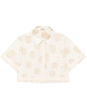 Jonathan Simkhai Chemise Frangée Topanga À Pois - Neutre