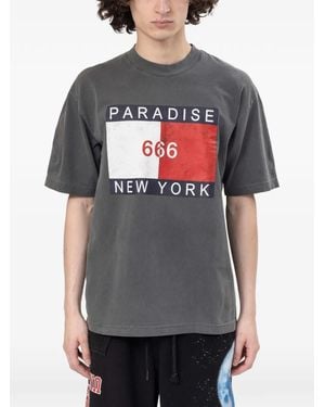 Paradise NYC Hellfiger Graphic-Print T-Shirt - Grey