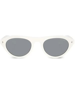 Prada Iconic Metal-Plate Sunglasses - White